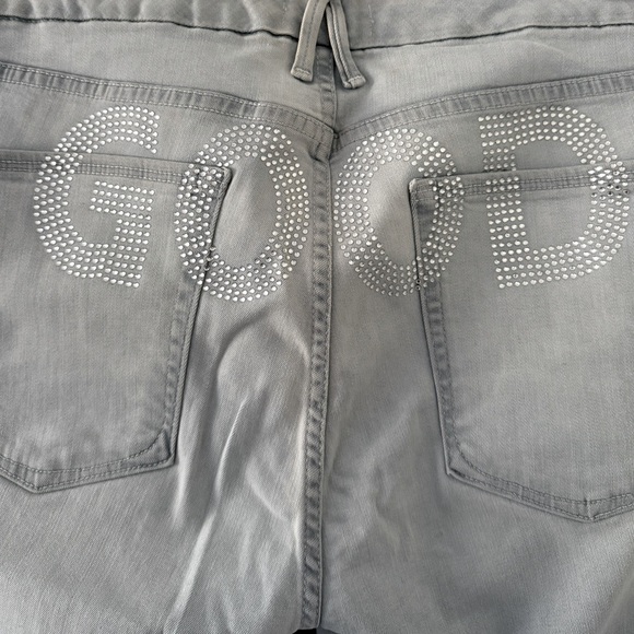 NEW w/Tags Good American Skinny Jeans w/ GOOD Rhinestones on back Size 14 - Picture 3 of 4